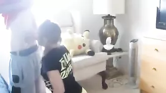 College Gangbang Slut Gets Spitroasted in Hot Homemade Threesome