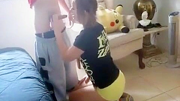 College Gangbang Slut Gets Spitroasted in Hot Homemade Threesome