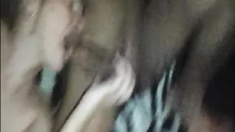 Interracial MILF Gangbang with Big Black Cocks in Homemade Threesome Pt. 1