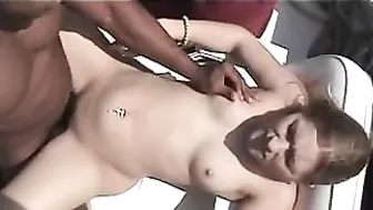 Interracial MILF Gets Double BBC in Amateur Threesome on Boat