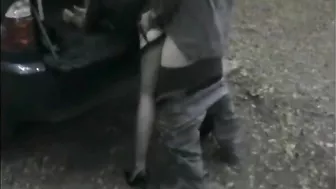 Blonde Cuckold Gets Gangbanged with Two Guys in Public