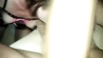 Wife Wild Threesome with Double Deepthroat and Cuckold Hubby