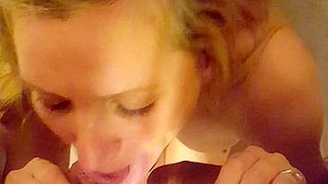 Amateur Threesome with Wife Blowjob & Cuckold Hubby