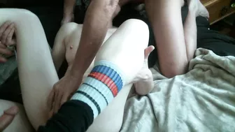 Amateur Threesome with MILF and Gangbang