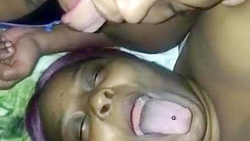 Black BBW Slut Threesome Blowjob Amateur Homemade Sucking Cumshot