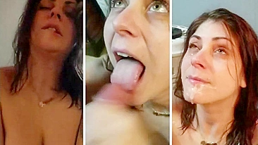 Horny Slut Gets Cumshot in Homemade Porn with Ashleigh 3-in-1 Blowjob and Riding Skills