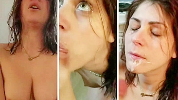 Horny Slut Gets Cumshot in Homemade Porn with Ashleigh 3-in-1 Blowjob and Riding Skills