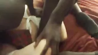 Black MILF Swinger Wife Double Penetration Anal Sex with Blonde Schoolgirl