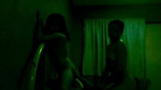 Amateur Nighttime Threesome with Real Moans