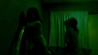 Amateur Nighttime Threesome with Real Moans