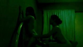 Amateur Nighttime Threesome with Real Moans