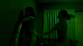 Amateur Nighttime Threesome with Real Moans