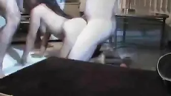 Wild Wife Gets Gangbanged in Homemade Threesome