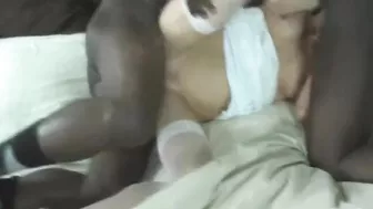 Newlywed Wife First BBC Gangbang on Homemade Video