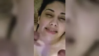 Amateur Teen Cumslut Gets Double Facial in Homemade Threesome