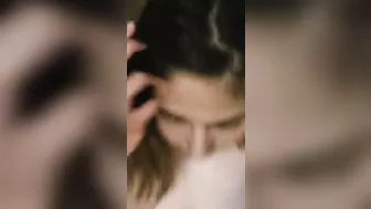 Amateur Teen Cumslut Gets Double Facial in Homemade Threesome