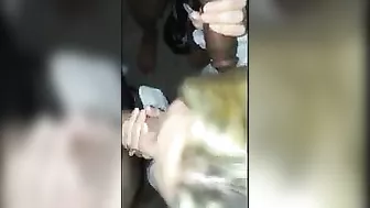 Interracial Wife Swallows Hubby BBC & Cums with BF in Homemade Threesome