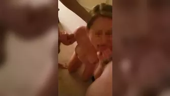Amateur Homemade Threesome with Wife Blowjob & Cuckold Group Sex