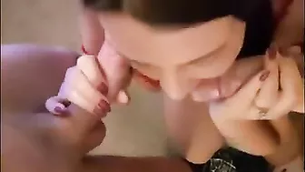 Amateur Threesome with Wife Sharing Hubby Cock in Doggy Style