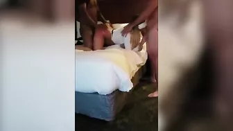 Interracial Swinger Hubby Films Wife Gangbang with Strangers in Hotel