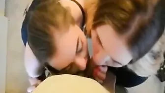 Amateur Threesome with Cum Sharing & Facials - Homemade FFM Porn