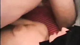 MILF Mom Anal Orgasm in Threesome Gangbang with Pantyhose and Moaning