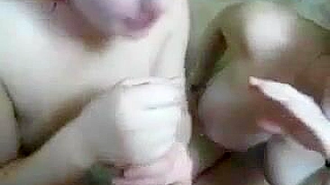 Busty Cum Sluts Get Cum on Tits in Amateur Threesome Blowjob