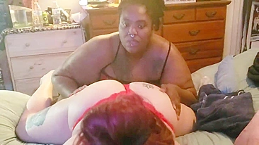 Ebony Wife Threesome with FFM Group Sex & Strapon