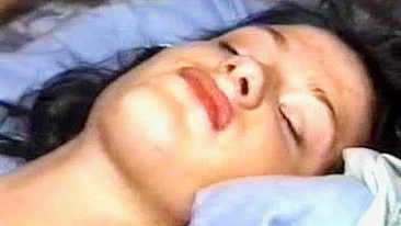 MILF First Gangbang with Shaved Small Tits and Cream Pie