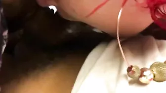 Interracial Threesome with Big Black Cocks and Sloppy Sucking