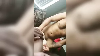 Interracial Gangbang Threesome with Big Black Cocks