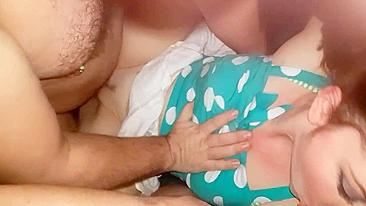 Rough Threesome with Submissive Slut Wife and Cuckold Hubby