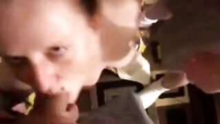 MILF Wife Double Blowjob & Gangbang with Cuckold Hubby