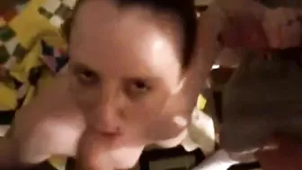 MILF Wife Double Blowjob & Gangbang with Cuckold Hubby