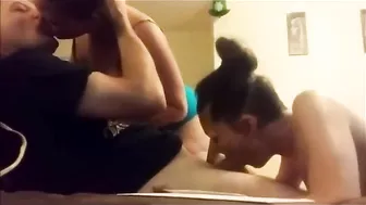 Wife Shares Hubby in Amateur Threesome Wife Shares Hubby in Amateur Threesome