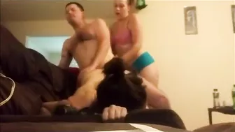 Wife Shares Hubby in Amateur Threesome