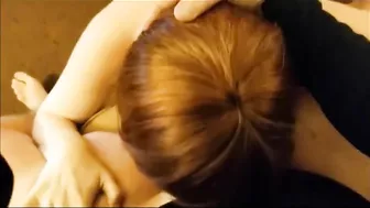 Redhead Babe 3-Way with 2 Cocks - Amateur Threesome