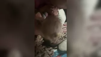 Amateur Wife Double Blowjob Threesome with Two Dicks