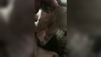 Amateur Wife Double Blowjob Threesome with Two Dicks