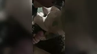 Amateur Wife Double Blowjob Threesome with Two Dicks