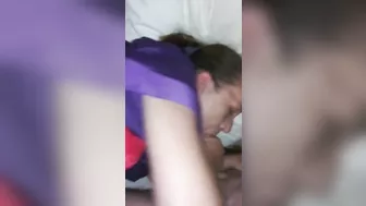 Homemade BBW Wife Threesome with Cuckold Hubby and FMM Gangbang