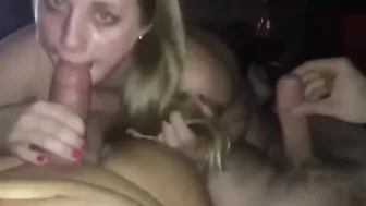 Homemade Threesome with Big Cocks and Moaning Sluts