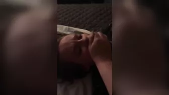 Swinger Wife Gags Hubby Cock as He Fucks Another Girl in Rough Porn