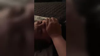 Swinger Wife Gags Hubby Cock as He Fucks Another Girl in Rough Porn