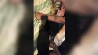 Amateur Wife 3Sum with 2 Well-Hung Black Studs in Motel