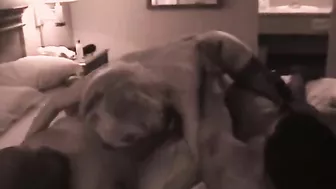 Interracial Gangbang MILF Swinger Wife Homemade Threesome with BBC and Cuckold Hubby