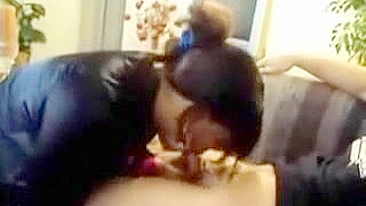 Black Girl Blowjob Threesome - Homemade Group Sex with Suction