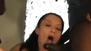 Wild Wife Gang Bang Threesome with Black Guys