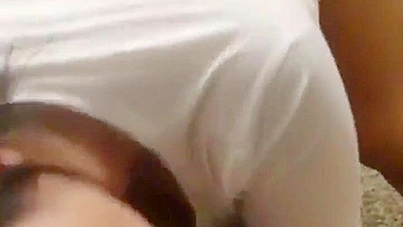 Amateur Latina Wife Threesome Fuck with Co-Worker and Cuckold Hubby