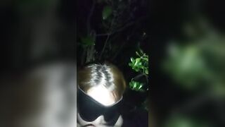 Outdoor Asian Threesome Blowjob with Cumshot and Facial